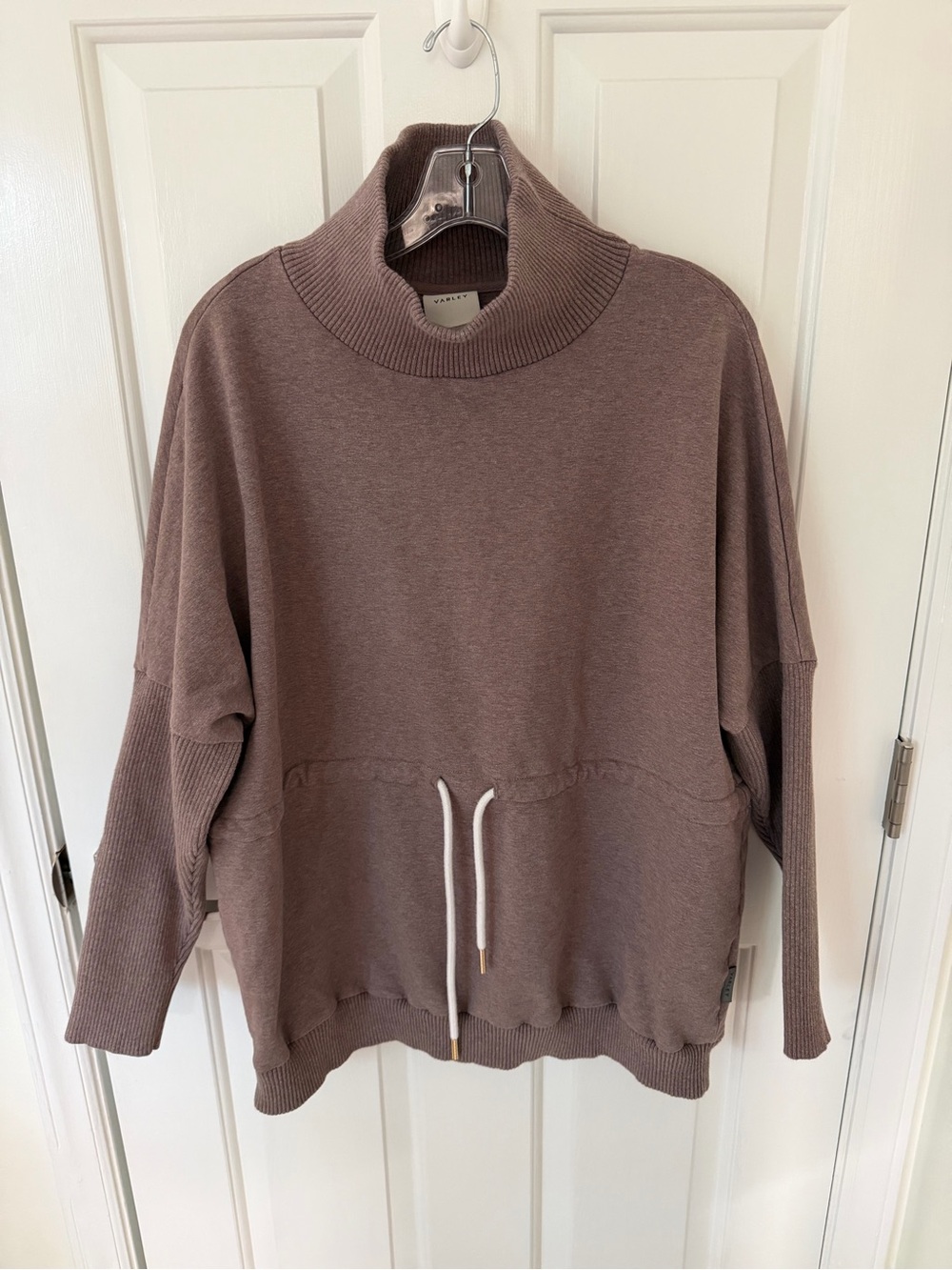 Varley Adelaine Pine Bark Brown Marl Drawstring Cinch Waist Sweatshirt - Picture 3 of 6